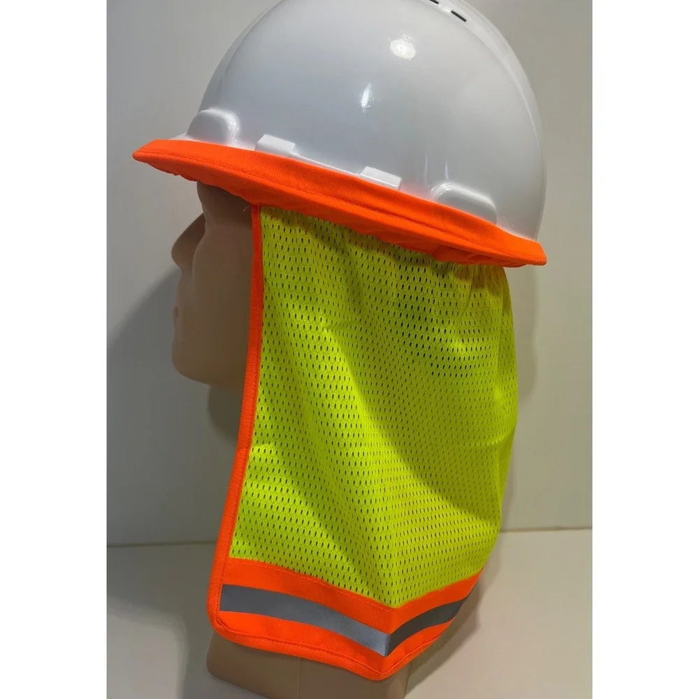 Hard Hat Safety Neck Shade Helmet Sun Shield Hi Viz Reflective Free Gaiter Mask